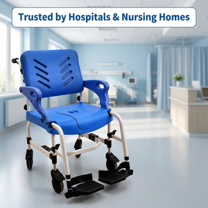 Silla de Inodoro Ligera de Aluminio con Ruedas, Silla de Baño Móvil para Ancianos, Discapacitados, Cuidado en el Hogar, Hospital y Enfermerí<span class=keywords><strong>a</strong></span> - Product Image 2