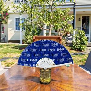 Abanico de mano gigante de bambú de 33 cm, arte popular, portátil, ZPB, con letras griegas, para danza, de la hermandad Zeta Phi Beta, con efecto de sonido craceler. - Product Image 2