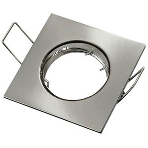 Square Support For GU10 Recessed <b>Spotlight</b> 80x80 Satin Silver - Product Image 1