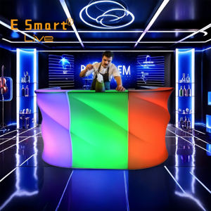 Balcão de <span class=keywords><strong>Bar</strong></span> Iluminado com Led RGB, Móvel Portátil de Plástico Branco para Festas ao Ar Livre para Boate, Café, KTV, Lounge, Venda por Atacado - Product Image 3