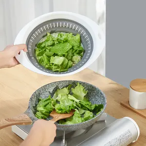 Household Rotating Creative Kitchen Fruit And Vegetable Folding Drain Basket Multi-color Household Basket Storage