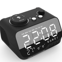 BT speaker Alarm Clock hotels Creative Digital Music desk Clock Display Radio stereo with Dual USB Support U Disk TF Card FM