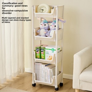 Chariot de rangement mobile à plusieurs niveaux en plastique pour <span class=keywords><strong>cuisine</strong></span>, collations, jouets et fruits et légumes - Product Image 3