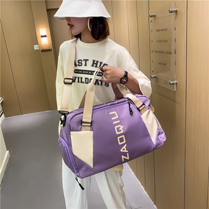 Sac de voyage pliable imperméable anti-odeur avec logo personnalisé rose noir Sac de sport de voyage Sac de sport de yoga avec compartiment à chaussures - Product Image 6