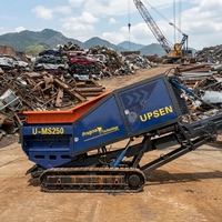 Nouveau broyeur mobile diesel à double arbre, moteur diesel Volvo, pour déchets plastiques et déchets verts, fonctionnement automatique, 10-100t/h