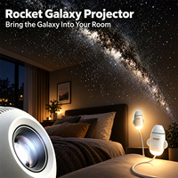 Lampu Meja LED Plastik Modern USB Mini Proyektor Lampu Proyeksi Langit Berbintang Lampu Malam Atmosfer Galaksi Kamar Tidur