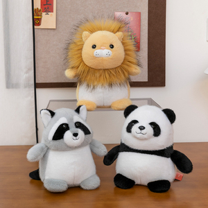 Animal de la Jungle mignon Kawaii jouets en peluche doux renard raton laveur singe jouets en peluche Lion pour enfants - Product Image 4