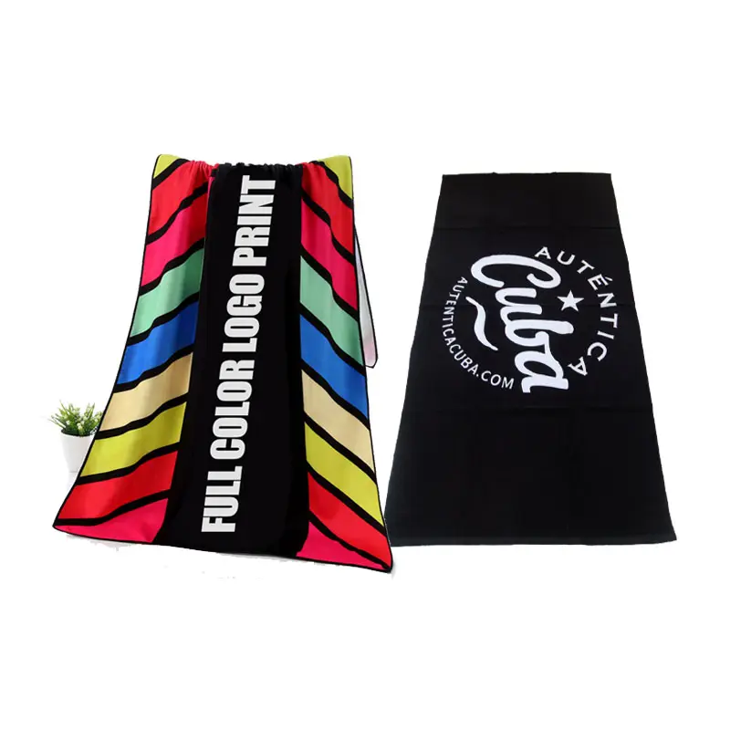 Tùy Chỉnh Microfiber Thăng Hoa Kỹ Thuật Số Thăng Hoa BeachTowel In Logo Thể Thao Khuyến Mãi Cá Nhân Mềm Bãi Biển Khăn Trên Bãi Biển