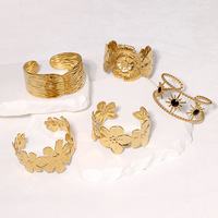 Bracelet ouvert large tendance en acier inoxydable avec PVD or 18 carats, gros bracelets vintage pour femmes, bracelet épais en titane doré, étanche