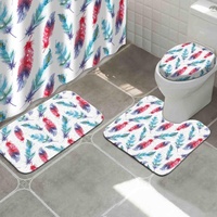 Tapis de bain antidérapant, 3 pièces, nouveaux produits de salle d'eau, Photo imprimée, tapis de toilette