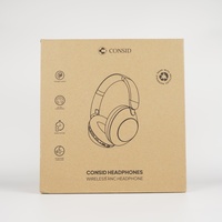 Emballage de boîte d'écouteurs bluetooth sans fil en papier kraft personnalisé diodégradable pour IPHONE SONY jbl