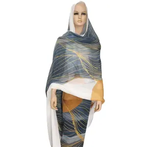 Commercio all'ingrosso di fabbrica sudanese donne toub digitale stampato cotone voile vestito sudanese donne toub