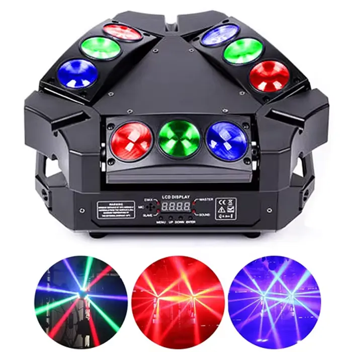 MINI LED 9x10W Spider Light RGBW DMX512 LED Spider Moving Head Beam Light For DJ Disco Bar KTV Stage Lighting