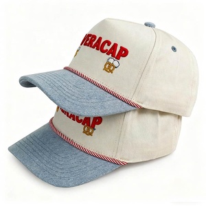 HBA54 Custom 5 cinque pannelli in Denim curvo Bill da uomo con cornice a cornice ad alto profilo corona con schiocco posteriore cappelli da Baseball - Product Image 5