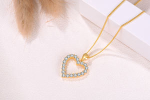 Ciondolo <span class=keywords><strong>Grande</strong></span> in Argento Puro 925 con Placcatura in Rodio, <span class=keywords><strong>Collana</strong></span> con Charm a <span class=keywords><strong>Cuore</strong></span> - Product Image 3