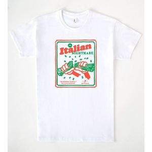 Maglietta Italian Nightmare bianca unisex promozionale - Product Image 1