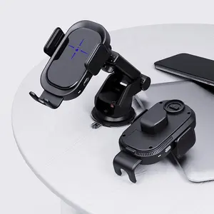 2021New Coil Induction QC3.0 Car Holder, Touch Switch 15W Mobile Phone Wireless Fast Charging Car Charger Holder