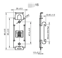 Relais statique miniature de haute qualité 25 mm pour rail DIN, contact haute puissance, étanche, fixation par clip, support de montage, radiateur