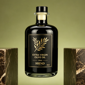 Bouteille d'huile d'olive de luxe en verre 125/375/500/750 ml avec base en bois 3D en forme de montagne et <span class=keywords><strong>bouchon</strong></span> en liège, conteneur d'huile pressée à froid en vrac - Product Image 5