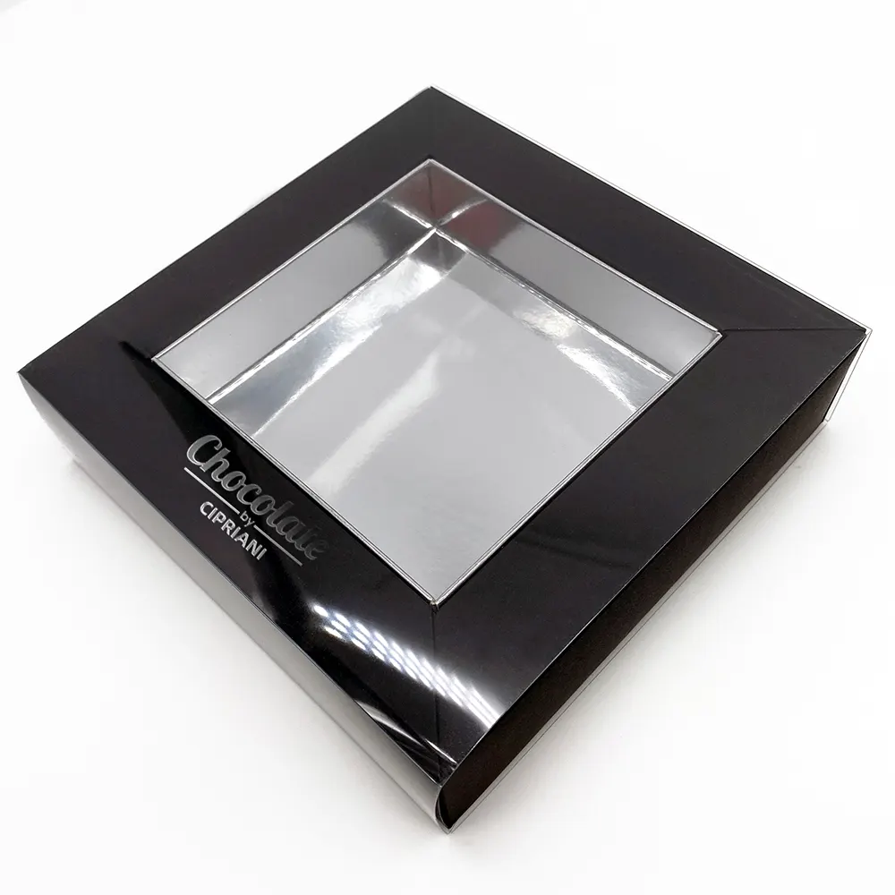 Cartão personalizado tirar comida caixa de papel com janela clara Cupcake bolo caixa para embalagem