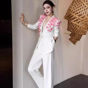 Completo completo da ufficio moda donna giacca a gamba larga disponibile in taglie <span class=keywords><strong>S</strong></span> - Product Image 1