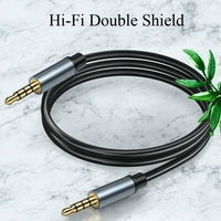 Câble AUX TRRS mâle-mâle 3,5 mm avec microphone, cordon audio stéréo pour voiture, PC, casque et haut-parleur