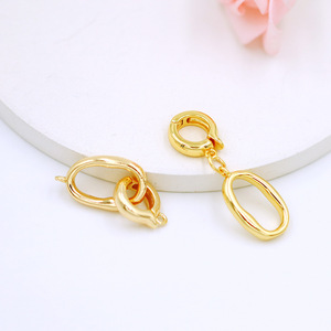 Cierre ovalado para joyería, 8 mm, chapado en cobre, acabado dorado, para cierre de collar B67 - Product Image 1