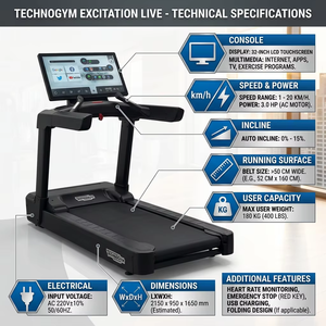 high end premium luxury commercial <b>treadmill</b> heavy duty running machine for gym fitness club use - Product Image 2