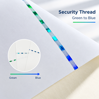 Papier de sécurité pour l'impression de certificats et de diplômes, format A4, 120 g/m², avec filigrane en forme de colombe et fil à changement de couleur vert-bleu
