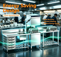 Lavavajillas Eléctrico Independiente de Acero Inoxidable con Diseño de Campana, Capacidad de 60 Cubiertos/Hora, 1 Año de Garantía para Restaurantes