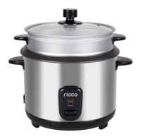 Cuiseur à riz électrique domestique automatique avec fonction maintien au chaud, en acier inoxydable et aluminium, revêtement antiadhésif, cylindre et tasse graduée droite