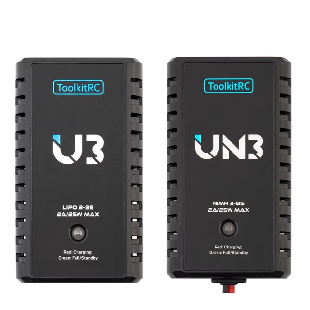 ToolkitRC U3 2-3S LiPo UN3 4-8S USB-C NiMh Battery Charger 2A 25W Balance Port Direct Charge for RC Model FPV Drone Car Airplane