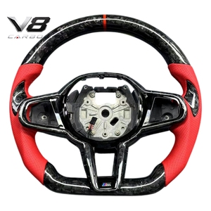 Volant de direction en fibre de carbone véritable V8carbon pour Série 4 G22 G82 M4 LCI, pièces automobiles, modification, style <span class=keywords><strong>sport</strong></span> racing, personnalisé, LED - Product Image 1