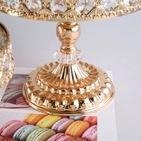 Ensemble de supports à gâteaux de luxe RHD en cristal, 3 pièces, en métal argenté et plaqué or, pour présentation de desserts sur table de mariage ou de fête