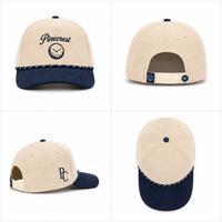 Casquette de golf vintage imperméable en velours côtelé rayé de luxe à 5 panneaux personnalisée avec logo brodé en 3D en relief