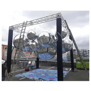 Decorazione di evento PVC discoteca gonfiabile specchio palloncino oro argento sfera galleggiante gonfiabile per la festa in discoteca matrimonio