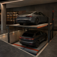 Élévateur de stationnement à deux poteaux pour deux véhicules, équipement de stationnement mécanique pour cours résidentielles haut de gamme