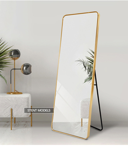 Trang trí sang trọng đóng khung gương tường đầy đủ chiều dài mặc quần áo gương sàn đứng đầy đủ cơ thể gương với góc tròn - Product Image 4