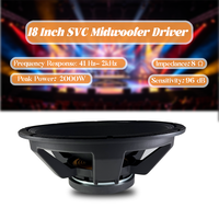 Haut-parleur de graves de 18 pouces, 8Ω, 500W-1000W, directement de l'usine, aimant en ferrite de 220 mm, unité de haut-parleur audio PA professionnelle