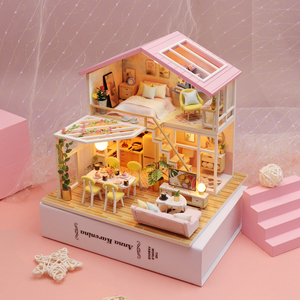 Newest Design American <strong>Vintage</strong> Style Gift Set DIY Miniature Garden Dollhouse <strong>Doll</strong> <strong>Houses</strong> With Light and Furniture for Kids - Product Image 6