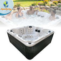 Bain à remous extérieur en acrylique de haute qualité pour 7 personnes avec 100 jets, système Balboa intelligent à température constante, jacuzzi, spa