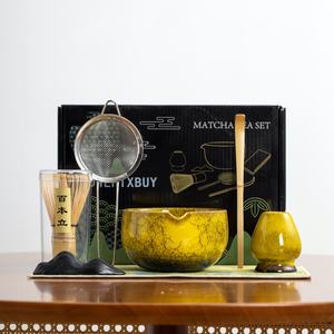 Juego de <span class=keywords><strong>Ceremonia</strong></span> de Matcha Japonés de 4/7 Piezas, Tazón de Matcha de Cerámica Seguro para Alimentos, Batidor de Bambú, Cuchara, Tamiz, Juego de Regalo Personalizable - Product Image 3