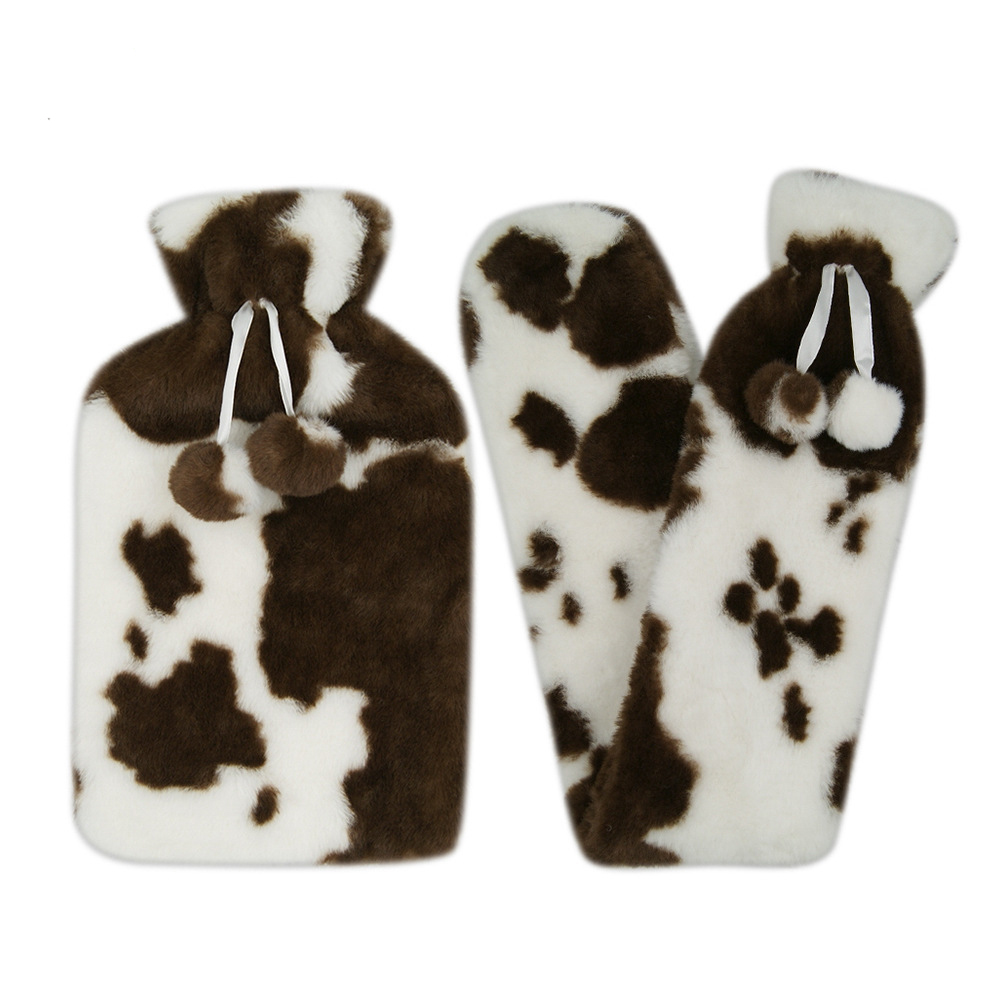 leak proof rubber hot water bottle 2l with soft plush cover