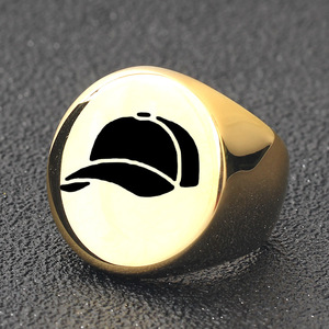 Bague en acier inoxydable pour casquette de baseball, 22 mm, ronde, bijoux de mode pour homme, cadeau - Product Image 3