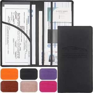 Porte-documents de voiture en cuir PU avec logo personnalisé, étanche, organiseur de documents de véhicule, portefeuille élégant - Product Image 2