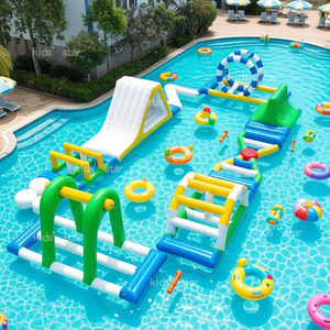 สวนน้ำเป่าลมขนาดใหญ่สำหรับเชิงพาณิชย์ พร้อมสไลเดอร์และสระน้ำ สำหรับ<span class=keywords><strong>ทะเล</strong></span>และทะเลสาบ - Product Image 1