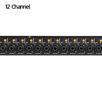 Suppresseur de rétroaction numérique professionnel à 12 canaux, processeur audio adaptatif anti-hurlement PX-6200A avec écran couleur noir