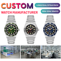Concevez votre propre montre de marque personnalisée, mouvement automatique japonais 2026, 42 mm, acier inoxydable, cadran en verre, pour hommes