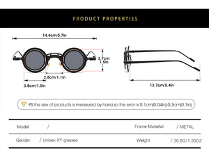 Gafas de Sol Redondas Retro con Doble Círculo Hueco, Logotipo Personalizado, Estilo Hip-Hop Punk, Lentes Metálicas con Protección UV400, Unisex, Venta al Por Mayor - Product Image 3