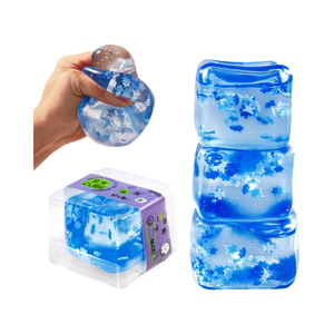 Jouet sensoriel anti-stress flocon de neige en TPR transparent de 4,0 cm, jouet à presser en forme de cube d'eau à remontée lente pour soulager l'anxiété - Product Image 4